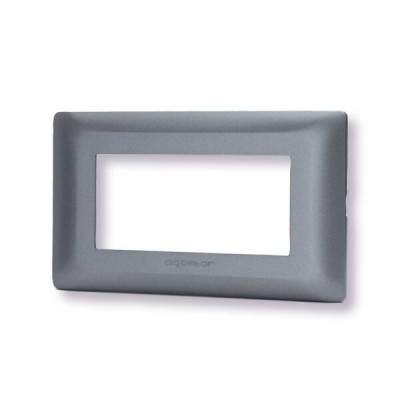 Placca 4 moduli grigio serie Matix