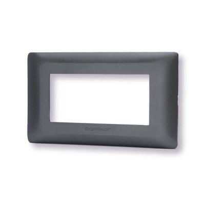 Placca 4 moduli nero serie Matix