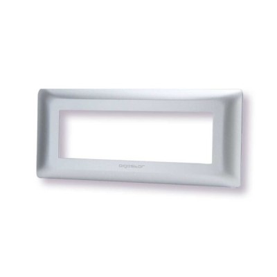 Placca 6 moduli argento serie Matix