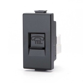 Presa telefonica nero Serie Matix