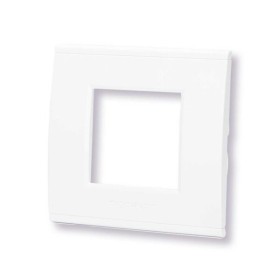Placca 2 moduli bianco serie Living