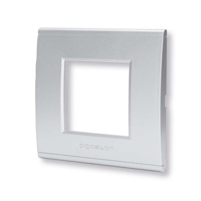 Placca 2 moduli argento serie Living