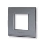 Placca 2 moduli grigio serie Living