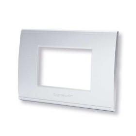 Placca 3 moduli argento serie Living