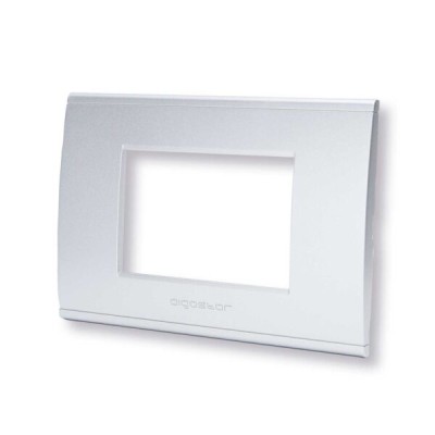Placca 3 moduli argento serie Living