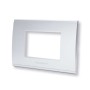 Placca 3 moduli argento serie Living