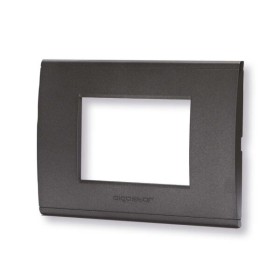 Placca 3 moduli nero serie Living