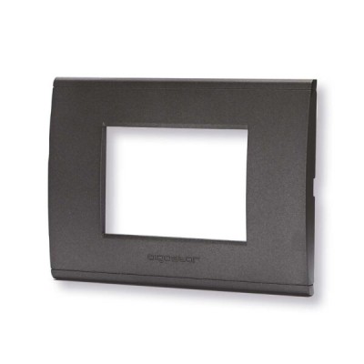 Placca 3 moduli nero serie Living