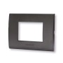 Placca 3 moduli nero serie Living