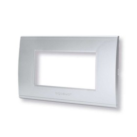 Placca 4 moduli argento serie Living