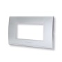 Placca 4 moduli argento serie Living