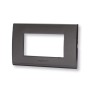 Placca 4 moduli nero serie Living