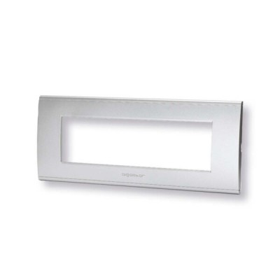 Placca 7 moduli argento serie Living