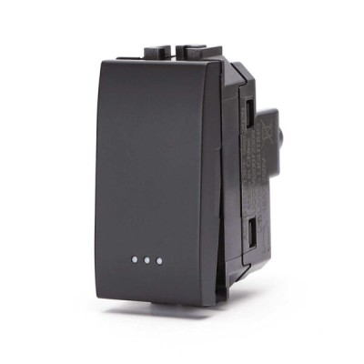 Interruttore Unipolare nero Serie Living