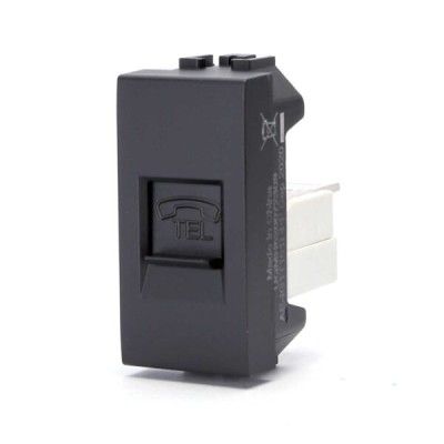 Presa telefonica nero Serie Living