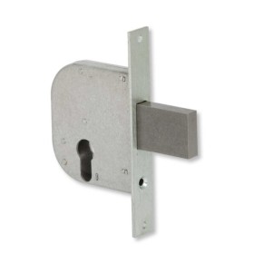 Serratura da infilare a scrocco per cancelli c/catenaccio incorporato