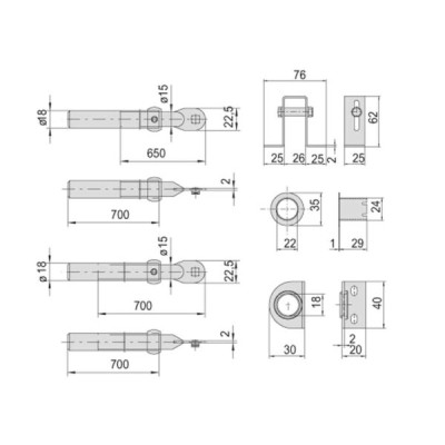 Aste Catenaccio per Serrature a 3 Punti di chiusura