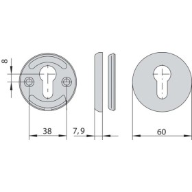 Borchia Interna per Serrature Ferro Fin.Ottone Lucido