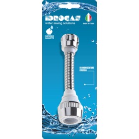 Rompigetto bianco cromo tubo ottone 14 cm.+ adattatore abs