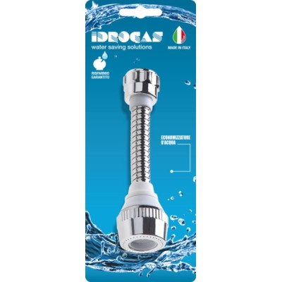 Rompigetto bianco cromo tubo ottone 14 cm.+ adattatore abs