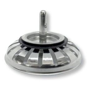 Cestello per lavello lux inox sacchetto da 20 pz d.83 mm.perno lungo