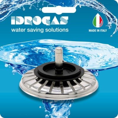 Cestello per lavello lux inox ribassato blister d.83 mm.perno corto