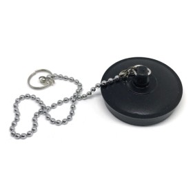 Tappo lavello con catenella pvc nero d.40 cf.da 25pz
