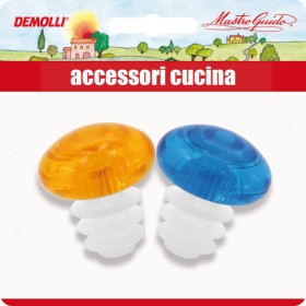 Tappi trasparenti con alette blister da 2 pezzi