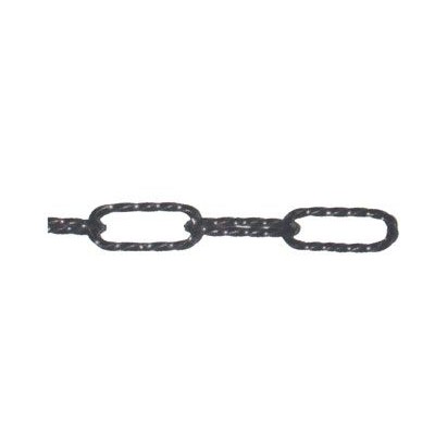 Catena maglia quadra ritorta acciaio brunito mm.3,5x40x19 bob. mt.20