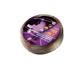 Cavetto in acciaio ottonato riv. in pvc traspar. D.mm.5 rotolo mt.100