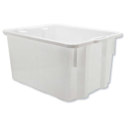 Cassa impilabile sovrapponibile chiusa cm.55x31x43 50 litri bianca