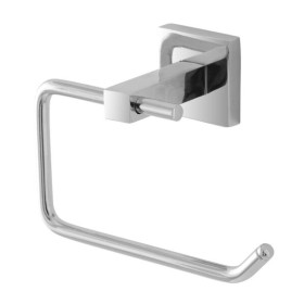 Porta rotolo Rock in cromo alluminio con piastrina antiruggine.