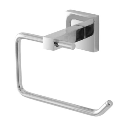 Porta rotolo Rock in cromo alluminio con piastrina antiruggine.