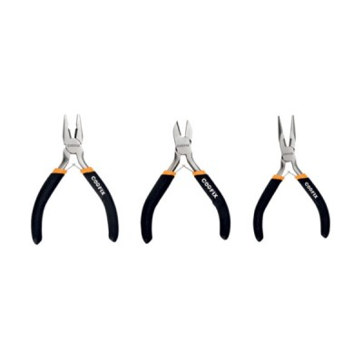 Set 3 mini pinze universale,becco lungo,trochese taglio laterale 115mm