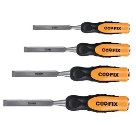 Set 4 scalpelli per legno lama CRV finitura satinata mm.6-12-19-25