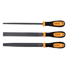 Set 3 lime per legno sezioni piatta, tonda e mezza tonda mm.200