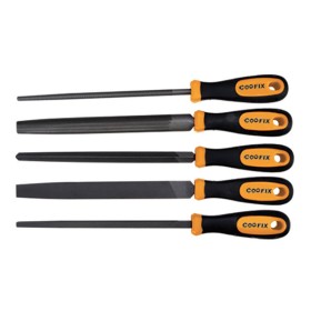 Set 5 lime per acciaio piatta,tonda,mezzatonda,triangolo,quadra mm.200