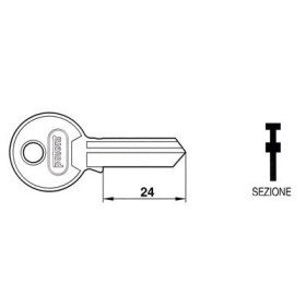Chiave per serrature c1600/10/20/25z Potent