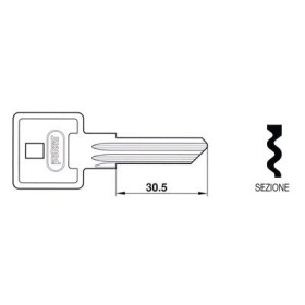 Chiave per lucchetto in acciaio 2950 Potent