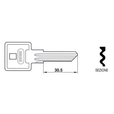 Chiave per lucchetto in acciaio 2950 Potent