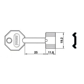 Chiave per serrature 520+500 Potent