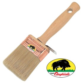 Plafoncino ovale setola bionda manico in legno verniciato cm.7x13 S.27