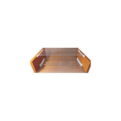 Coppie reti scolapiatti con gocciolatoio in acciaio cromato cm.86