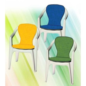 Cuscino sagomato per sedia resina cm.78x48 spes.cm.2 colore giallo