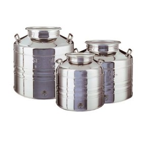 Damigiana Sansone lt.100 acciaio Inox 18/10-predisposizione rubinetto