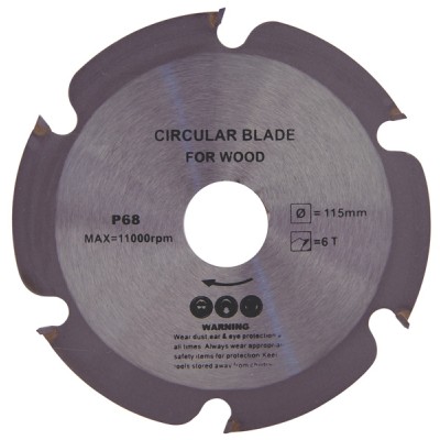 Sega circolare professionale per smerigliatrici da 115mm, n. denti: 6