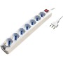 Multipresa 7 prese schuko bipasso 10/16A, cavo 1,5 mt, colore: bianco