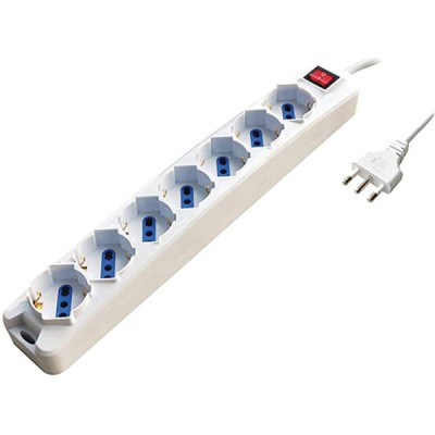 Multipresa universale shuko 7p cavo da 1,5mt colore: nera