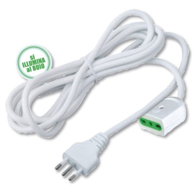 Cavo prolunga con presa luminosa, spina 16a, lunghezza: 3mt.