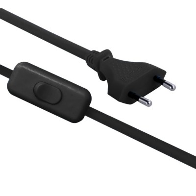 Prolunga con interruttore 1,5mt nera